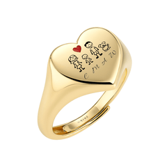 Chevalier heart Family ring