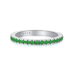 Ewiger Ring Veretta mit Smaragdgrünen Zirkonen 2 mm