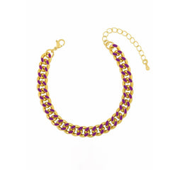 Lila Emaille-Groumette-Armband