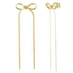 Flat Ribbon Bow Earrings Snake