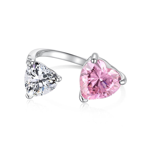 Anello con Cuore Rosa e Bianco - My Mo Gioielli