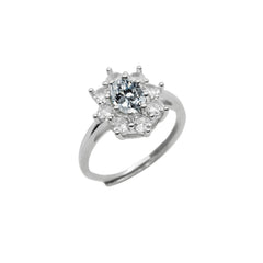 Kate Fiore Ring mit weißem Stein und weißen Zirkonen