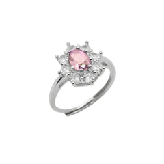 Kate Fiore Ring mit rosa Stein und weißen Zirkonen