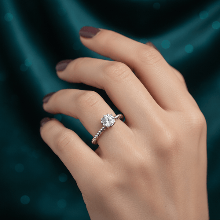 Anello Solitario con Gambo Cordonato - My Mo Gioielli