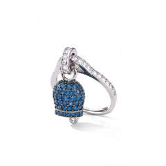 Capri-Glockenblumenring mit blauen Zirkonia-Steinen