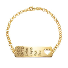 Modular Family Bracelet with Pierced Heart