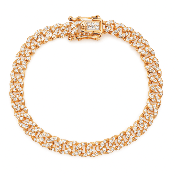 Bracciale Groumette Cubano Pavè - My Mo Gioielli