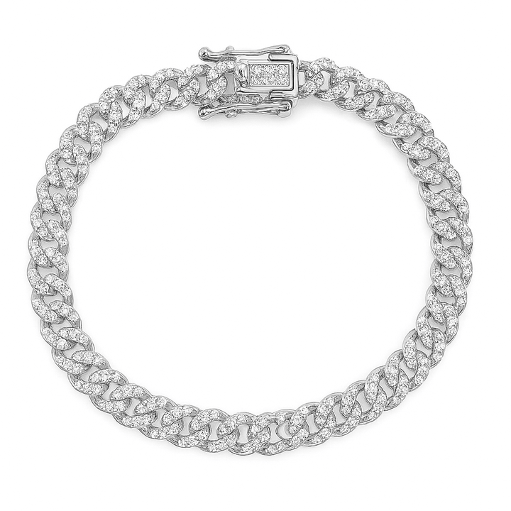 Bracciale Groumette Cubano Pavè - My Mo Gioielli