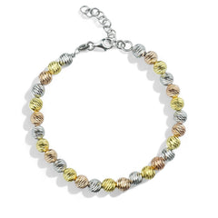 Milleluci Slash 6 mm Alternating Color Bead Bracelet