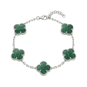 Bracciale Quadrifoglio con Malachite - My Mo Gioielli