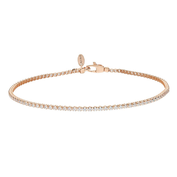 Bracciale Tennis Zirconi Bianchi in Oro Rosa 18kt 1,5 mm - My Mo Gioielli