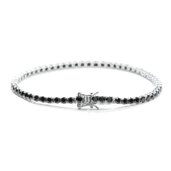 Bracciale Tennis zirconi Neri 3mm Argento - My Mo Gioielli