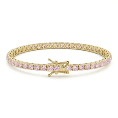 Pink Zirconia Tennis Bracelet 3 mm
