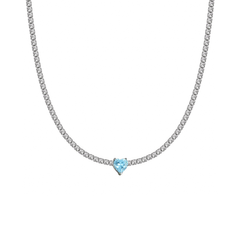 Blue Heart Tennis Choker Necklace