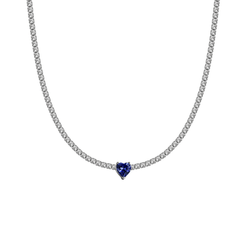 Collana Choker Tennis Cuore Blu - My Mo Gioielli
