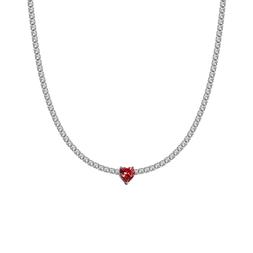 Collana Choker Tennis Cuore Rosso - My Mo Gioielli