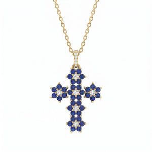 Collana Croce "Magic Emerald" Blu - My Mo Gioielli