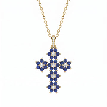 Collana Croce "Magic Emerald" Blu - My Mo Gioielli