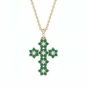 Collana Croce "Magic Emerald" Verde - My Mo Gioielli