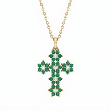 Collana Croce "Magic Emerald" Verde - My Mo Gioielli