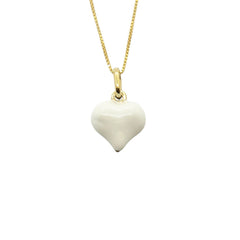 White Enamelled Heart Shaped Necklace