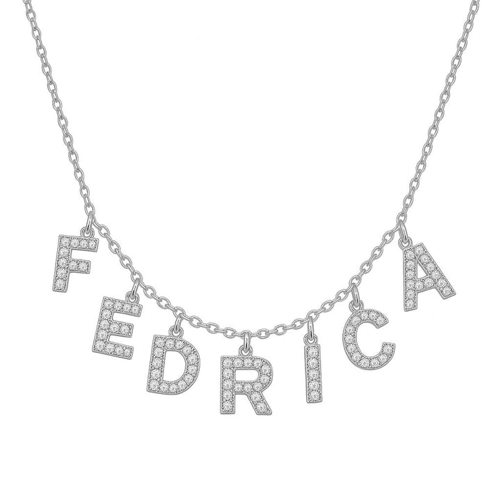 Collana Lettere Zirconate Pendenti - My Mo Gioielli