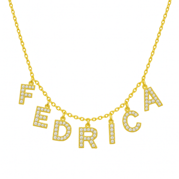 Collana Lettere Zirconate Pendenti - My Mo Gioielli