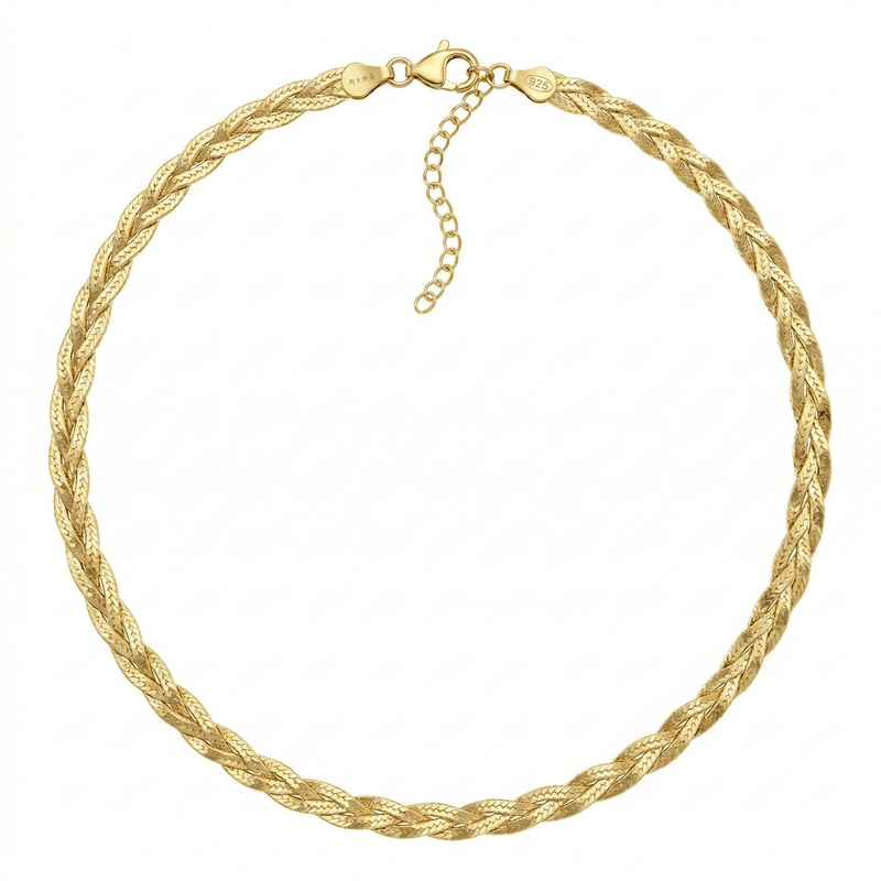 Collana Piattina Snake Intrecciata 3 Fili - My Mo Gioielli