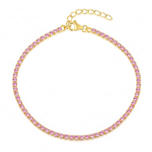Tennis-Fußkettchen Rosa 2 mm
